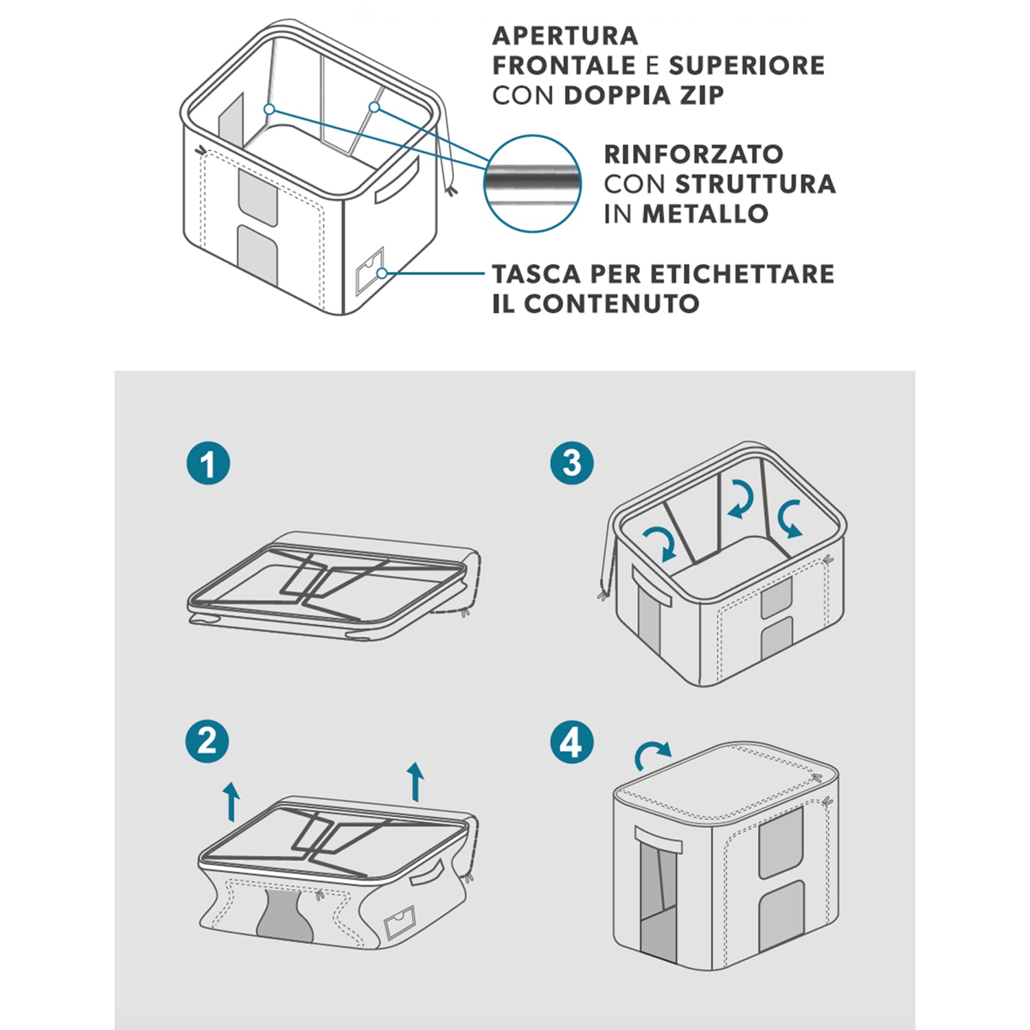 VESTIAMO CASA - Contenitore Armadio Salvaspazio h40x60x42 cm